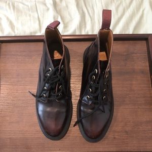 EMMELINE ARCADIA LEATHER LACE UP ANKLE BOOTS